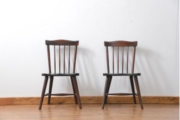 ビンテージ 松本民芸家具 スティックバックチェア2脚セット(椅子、イス)