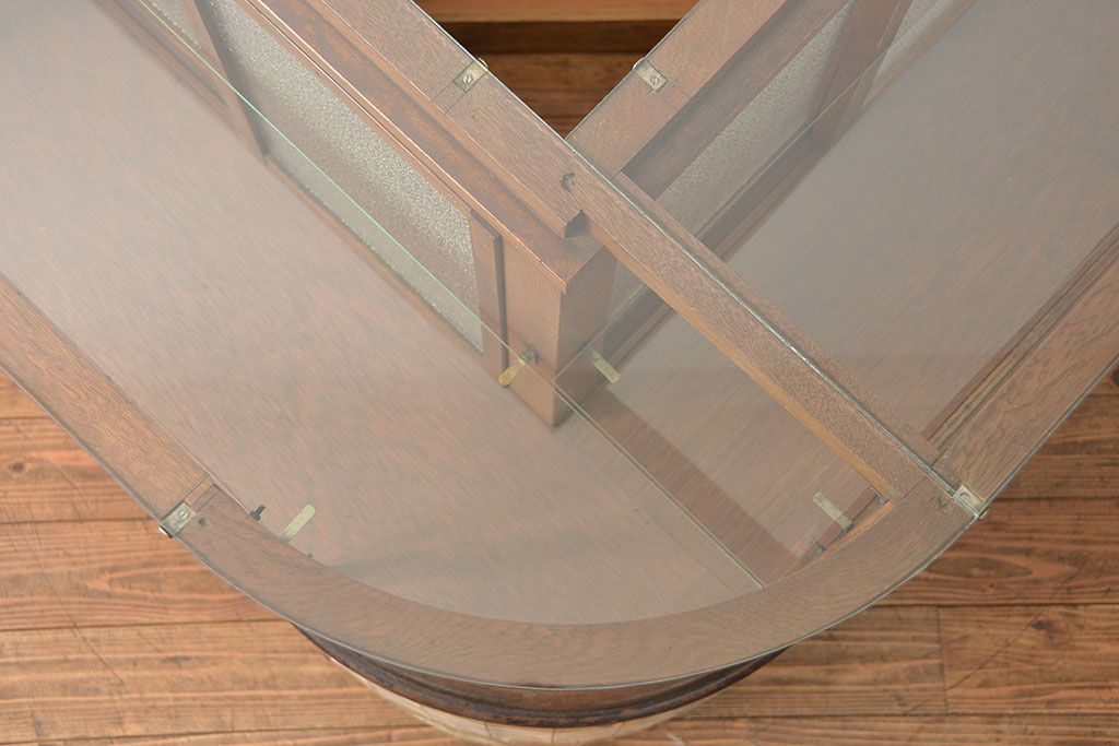 アンティーク家具　アンティーク 古いタバコ屋のR型タイルガラスケース(L型ガラスケース、ショーケース)