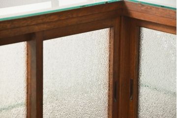 アンティーク家具　アンティーク 古いタバコ屋のR型タイルガラスケース(L型ガラスケース、ショーケース)