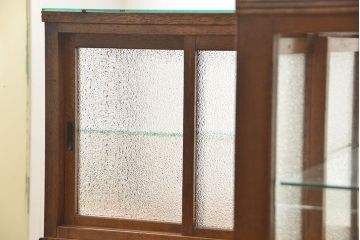 アンティーク家具　アンティーク 古いタバコ屋のR型タイルガラスケース(L型ガラスケース、ショーケース)