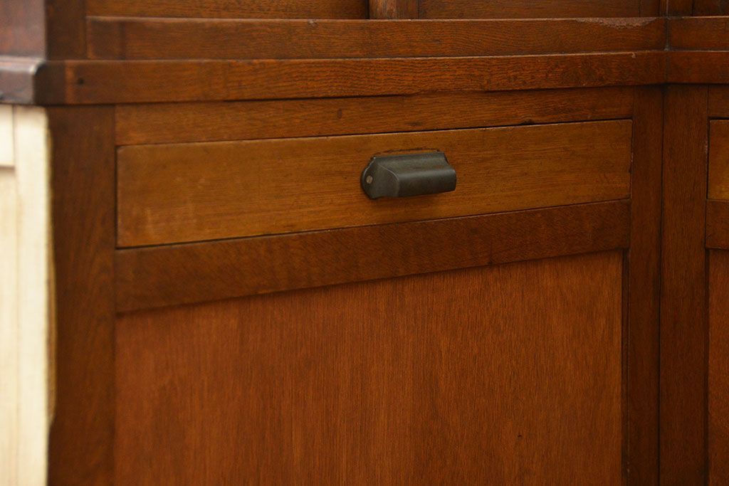 アンティーク家具　アンティーク 古いタバコ屋のR型タイルガラスケース(L型ガラスケース、ショーケース)