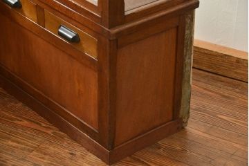 アンティーク家具　アンティーク 古いタバコ屋のR型タイルガラスケース(L型ガラスケース、ショーケース)