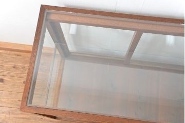 アンティーク家具　アンティーク 古い木のシンプルなガラスケース(1)(ショーケース、飾り棚)