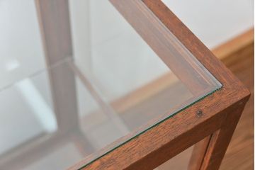 アンティーク家具　アンティーク 古い木のシンプルなガラスケース(1)(ショーケース、飾り棚)