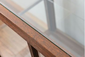 アンティーク家具　アンティーク 古い木のシンプルなガラスケース(1)(ショーケース、飾り棚)