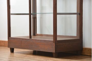 アンティーク家具　アンティーク 古い木のシンプルなガラスケース(1)(ショーケース、飾り棚)