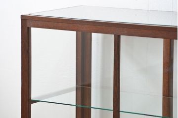 アンティーク家具　アンティーク 古い木のシンプルなガラスケース(1)(ショーケース、飾り棚)