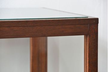 アンティーク家具　アンティーク 古い木のシンプルなガラスケース(1)(ショーケース、飾り棚)