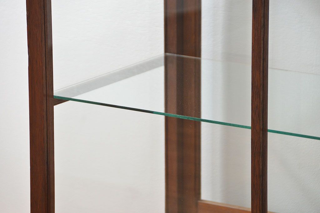 アンティーク家具　アンティーク 古い木のシンプルなガラスケース(1)(ショーケース、飾り棚)