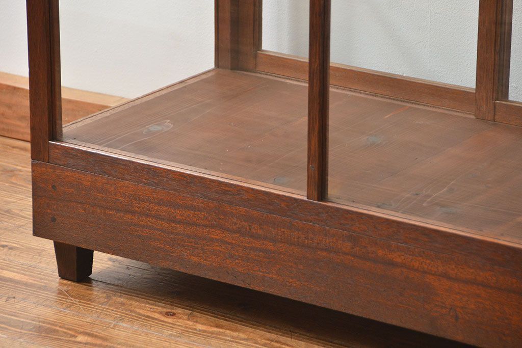 アンティーク家具　アンティーク 古い木のシンプルなガラスケース(1)(ショーケース、飾り棚)