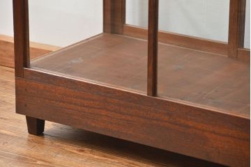 アンティーク家具　アンティーク 古い木のシンプルなガラスケース(1)(ショーケース、飾り棚)