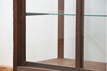 アンティーク家具　アンティーク 古い木のシンプルなガラスケース(1)(ショーケース、飾り棚)