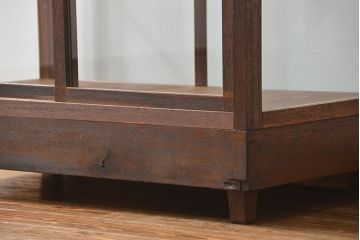 アンティーク家具　アンティーク 古い木のシンプルなガラスケース(1)(ショーケース、飾り棚)