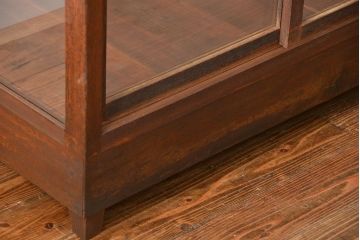 アンティーク家具　アンティーク 古い木のシンプルなガラスケース(1)(ショーケース、飾り棚)
