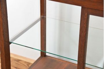 アンティーク家具　アンティーク 古い木のシンプルなガラスケース(1)(ショーケース、飾り棚)