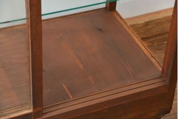 アンティーク家具　アンティーク 古い木のシンプルなガラスケース(1)(ショーケース、飾り棚)