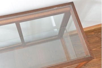 アンティーク家具　アンティーク 古い木のシンプルなガラスケース(2)(ショーケース、陳列棚)