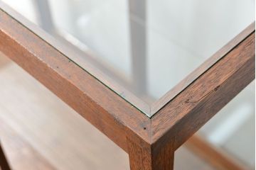 アンティーク家具　アンティーク 古い木のシンプルなガラスケース(2)(ショーケース、陳列棚)