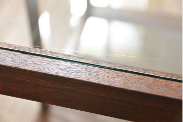 アンティーク家具　アンティーク 古い木のシンプルなガラスケース(2)(ショーケース、陳列棚)