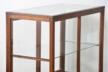 アンティーク家具　アンティーク 古い木のシンプルなガラスケース(2)(ショーケース、陳列棚)