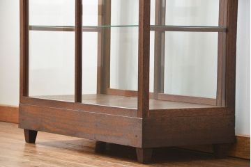 アンティーク家具　アンティーク 古い木のシンプルなガラスケース(2)(ショーケース、陳列棚)