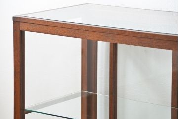 アンティーク家具　アンティーク 古い木のシンプルなガラスケース(2)(ショーケース、陳列棚)