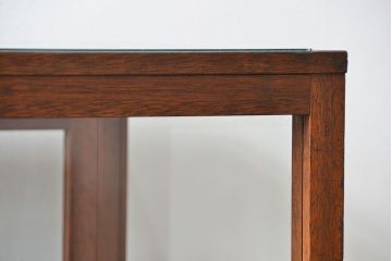 アンティーク家具　アンティーク 古い木のシンプルなガラスケース(2)(ショーケース、陳列棚)