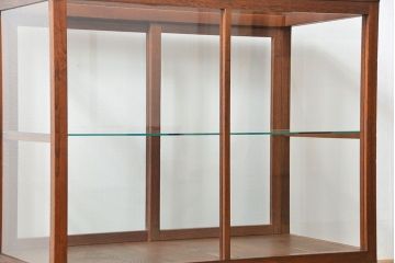 アンティーク家具　アンティーク 古い木のシンプルなガラスケース(2)(ショーケース、陳列棚)