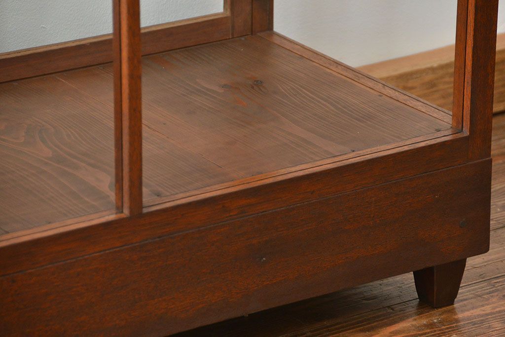 アンティーク家具　アンティーク 古い木のシンプルなガラスケース(2)(ショーケース、陳列棚)