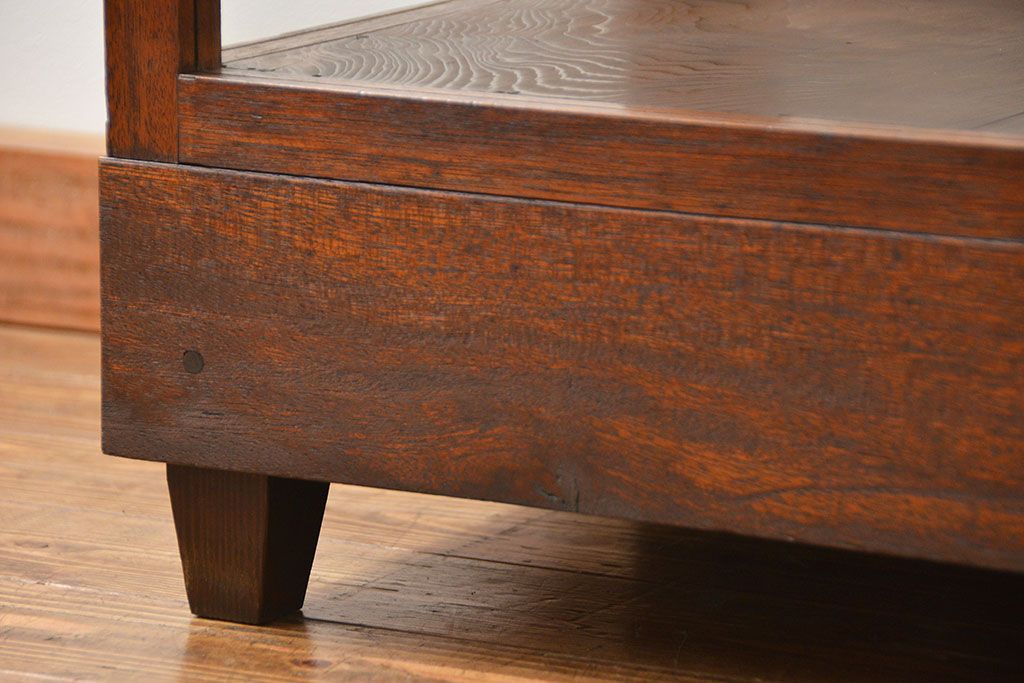 アンティーク家具　アンティーク 古い木のシンプルなガラスケース(2)(ショーケース、陳列棚)