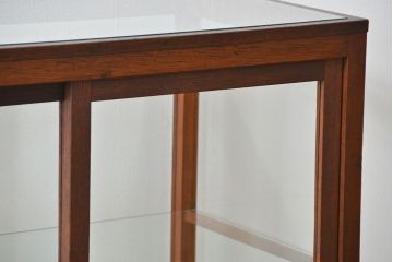 アンティーク家具　アンティーク 古い木のシンプルなガラスケース(2)(ショーケース、陳列棚)