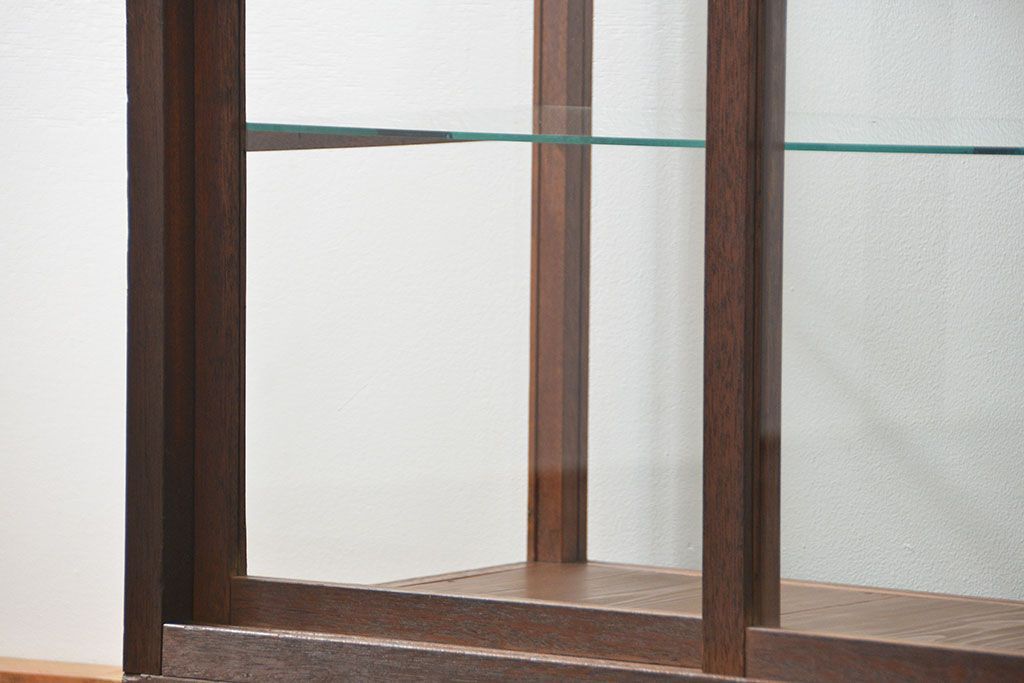 アンティーク家具　アンティーク 古い木のシンプルなガラスケース(2)(ショーケース、陳列棚)