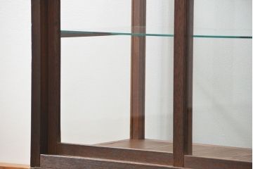 アンティーク家具　アンティーク 古い木のシンプルなガラスケース(2)(ショーケース、陳列棚)