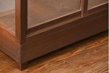 アンティーク家具　アンティーク 古い木のシンプルなガラスケース(2)(ショーケース、陳列棚)