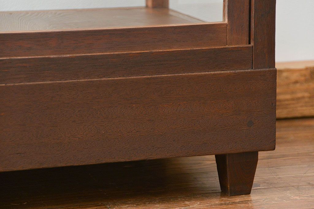 アンティーク家具　アンティーク 古い木のシンプルなガラスケース(2)(ショーケース、陳列棚)