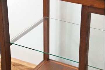 アンティーク家具　アンティーク 古い木のシンプルなガラスケース(2)(ショーケース、陳列棚)