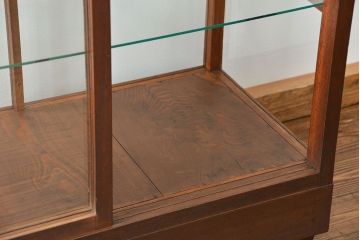 アンティーク家具　アンティーク 古い木のシンプルなガラスケース(2)(ショーケース、陳列棚)