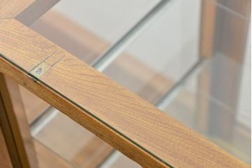 レトロ家具　昭和レトロ 脚付き横長ガラスケース(ショーケース、飾り棚)