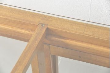 レトロ家具　昭和レトロ 脚付き横長ガラスケース(ショーケース、飾り棚)