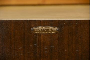 レトロ家具　昭和レトロ 脚付き横長ガラスケース(ショーケース、飾り棚)