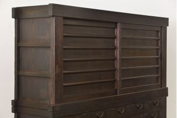 アンティーク家具　六尺　古民具・骨董 大きな引き出し20杯収納棚(時代箪笥、水屋箪笥、収納箪笥、薬箪笥)