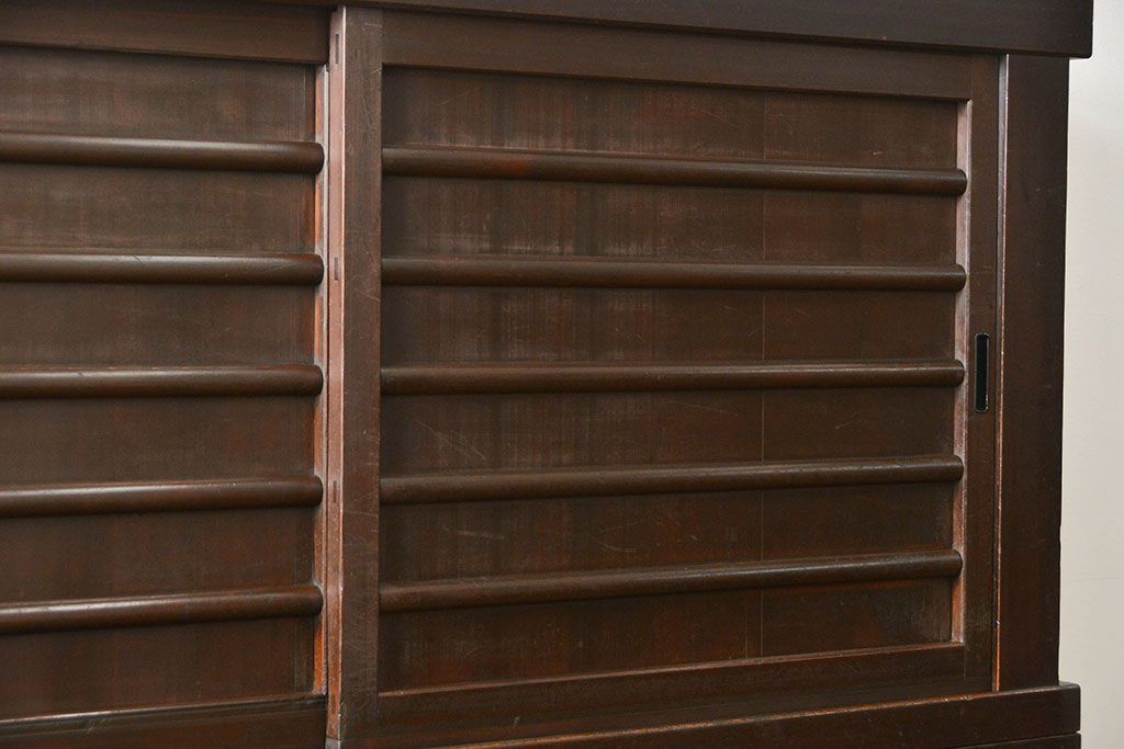 アンティーク家具　六尺　古民具・骨董 大きな引き出し20杯収納棚(時代箪笥、水屋箪笥、収納箪笥、薬箪笥)