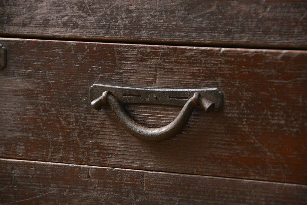 アンティーク家具　六尺　古民具・骨董 大きな引き出し20杯収納棚(時代箪笥、水屋箪笥、収納箪笥、薬箪笥)