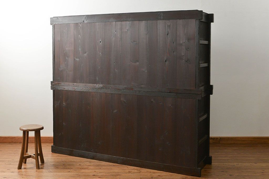 アンティーク家具　六尺　古民具・骨董 大きな引き出し20杯収納棚(時代箪笥、水屋箪笥、収納箪笥、薬箪笥)