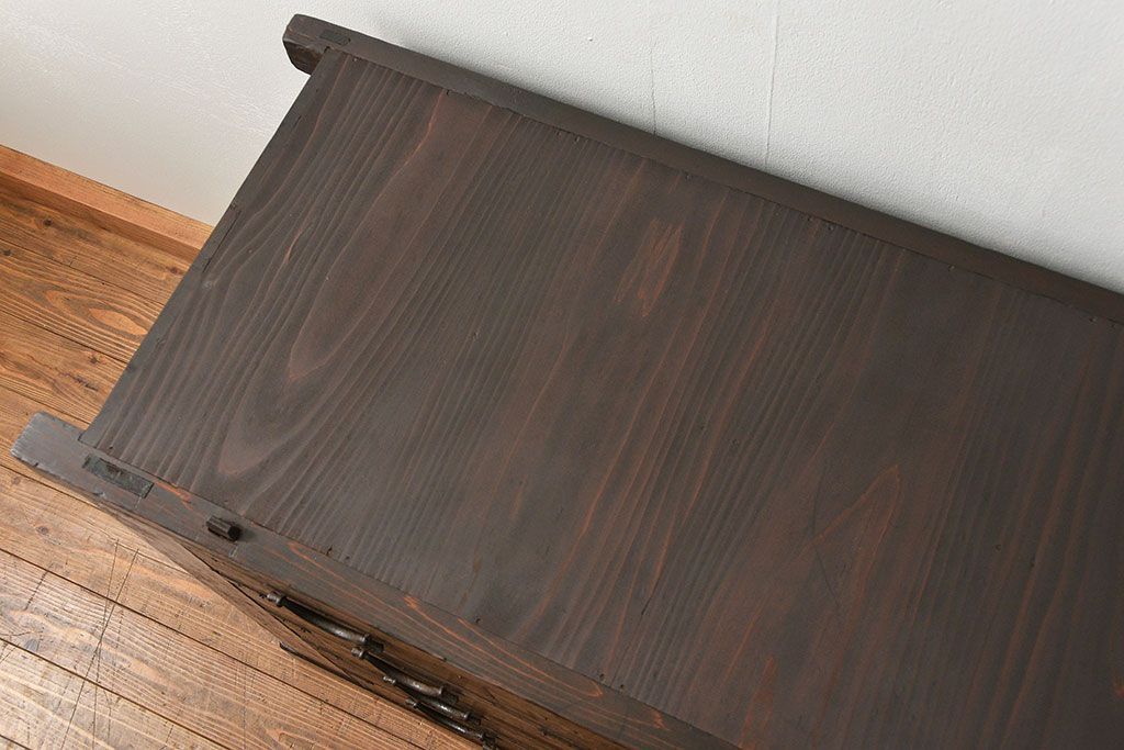 アンティーク家具　六尺　古民具・骨董 大きな引き出し20杯収納棚(時代箪笥、水屋箪笥、収納箪笥、薬箪笥)