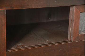 アンティーク家具　古民具・骨董 結霜ガラス入り 二段重ね 三尺水屋箪笥