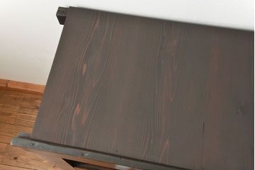 アンティーク家具　古民具・骨董 結霜ガラス入り 二段重ね 三尺水屋箪笥