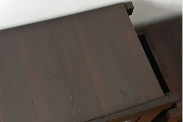 アンティーク家具　古民具・骨董 結霜ガラス入り 二段重ね 三尺水屋箪笥