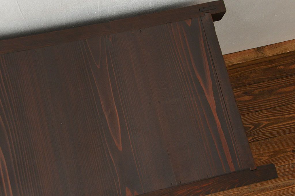 アンティーク家具　古民具・骨董 結霜ガラス入り 二段重ね 三尺水屋箪笥