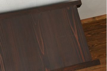 アンティーク家具　古民具・骨董 結霜ガラス入り 二段重ね 三尺水屋箪笥